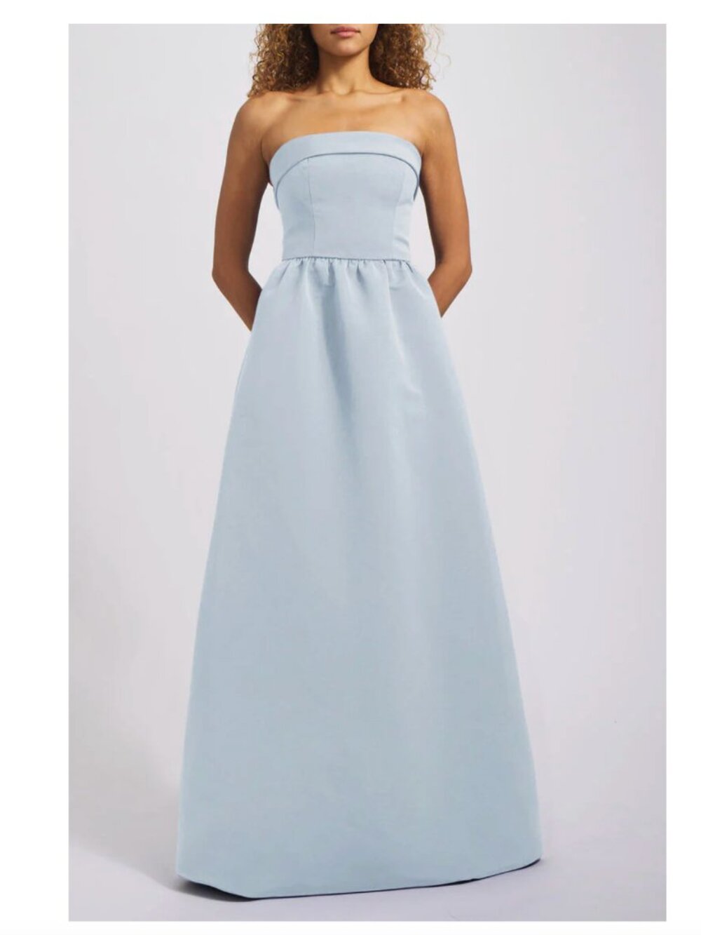 Amsale Rene Strapless Dress in Ice Blue